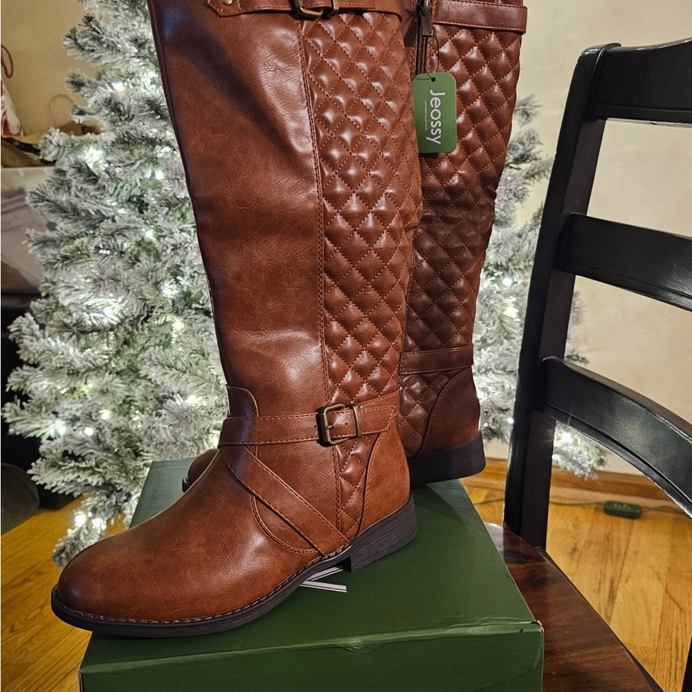 Boots Women's Tan Quilted Over the Knee Boots